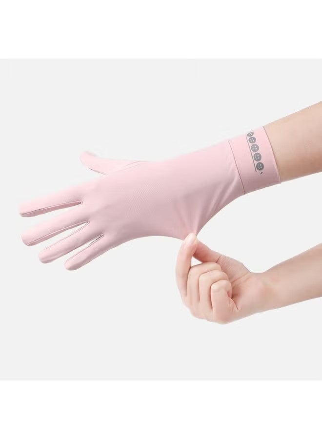 قفازات رقيقة تغطي كامل الأصابع للحماية من الأشعة فوق البنفسجية، قفازات قيادة، قفازات صيفية من الحرير الجليدي قابلة للتهوية تعمل باللمس، قفازات نسائية (زوج واحد) - Image 5